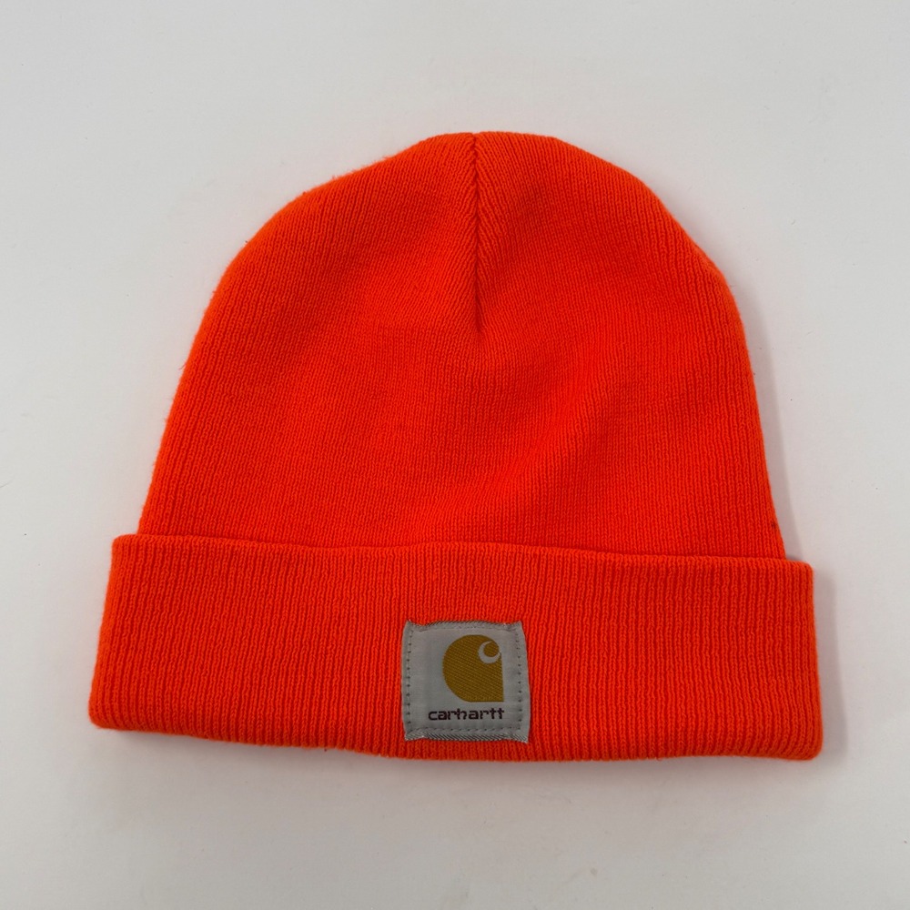 Carhartt Acrylic Watch Hat Beanie Hunter Orange A18 Ribbed Knit Cuff Mens OSFM